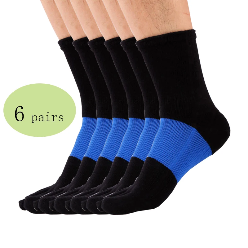 6 пар мужские носки для йоги хлопковые дышащие спортивные с пятью пальцами
