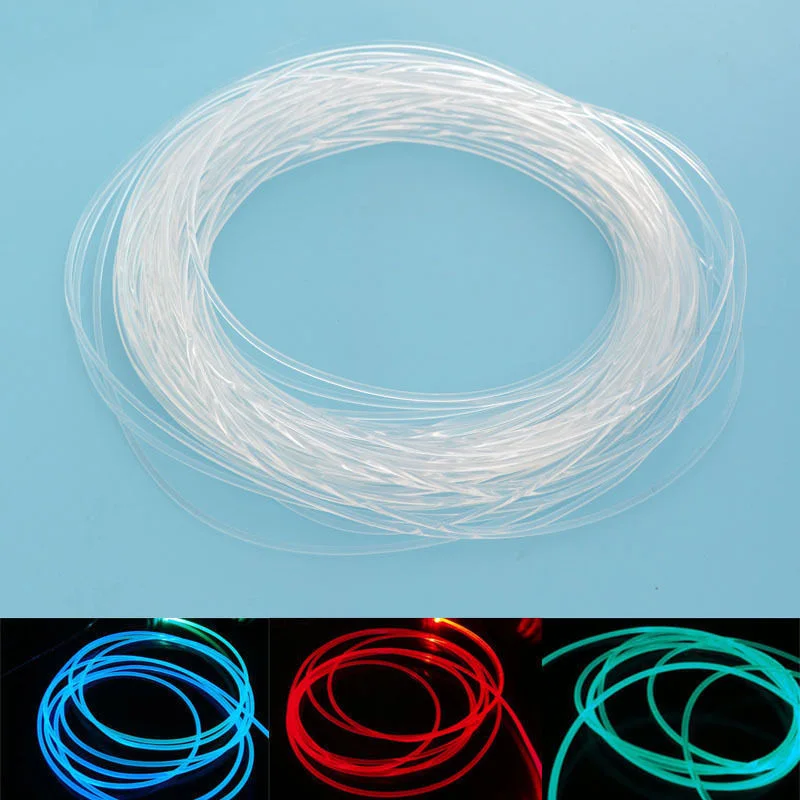 1.5/2/3/4mm Dia PMMA Optical Fiber Cable Side Fiber Strip Glow For DIY Car LED Lights Bright Home Decoration