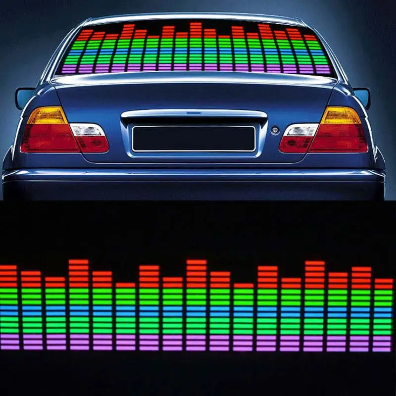 Многоцветный автомобильный музыкальный ритм стикер светодиодная импульсная лампа светящийся свет активируемый звуком Эквалайзер NR-shipping