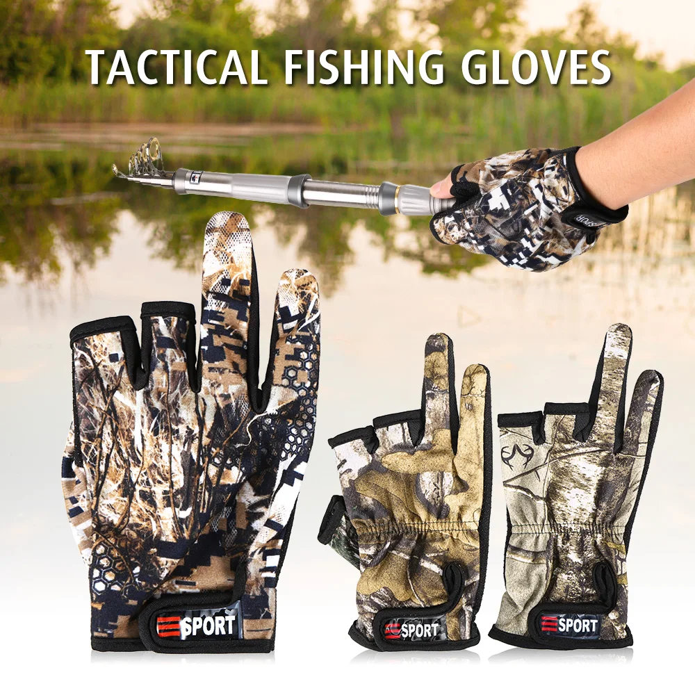 

Pair of Fishing Gloves Velvet Anti-slip Gloves Random Color Send Super Breathable Half Finger Gloves for Fishing Riding Outdoor