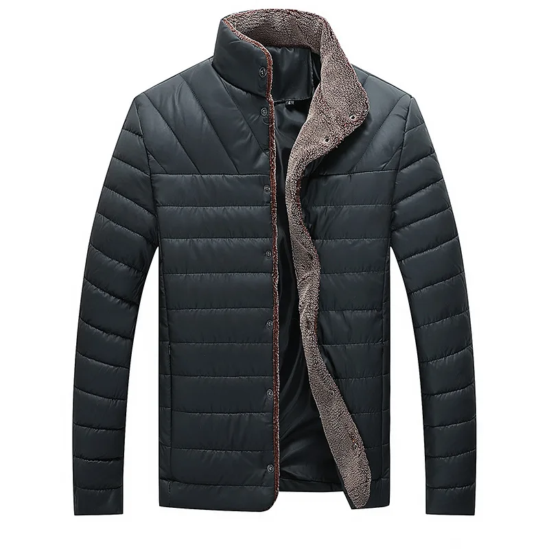 Зимняя куртка мужская из искусственной кожи флисовая Толстая теплая куртка мужская стеганая зимняя куртка модная мужская брендовая