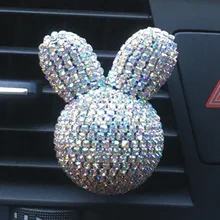 Стразы в форме милого кролика, бриллиантовый бант, освежитель воздуха для автомобиля, автомобильная парфюмерия, автостайлинг