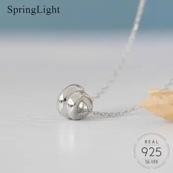 

Springlight Simple Shellfish Clavicle Pendant Necklace Real 925 Sterling Silver Handmade Fine Jewelry Necklace for Women