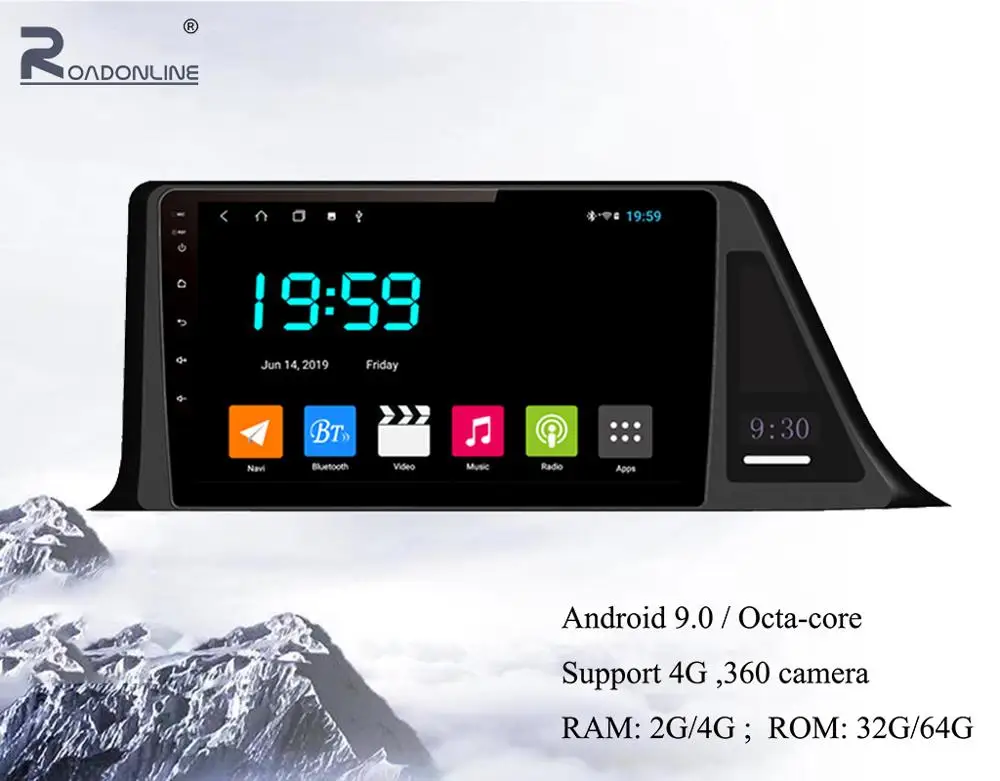 

2din 9 "Android car radio GPS navigation suitable for 2018 C-HR stereo multimedia player RDS,MP3,MP4,Bluetooth