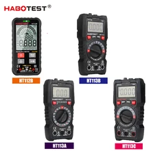 Profissional multímetro digital ht112b inteligente auto faixa 600v mini voltímetro testador de bateria rms verdadeiro capacitância amp ncv detector