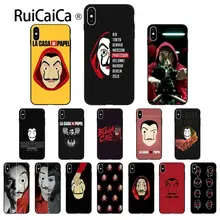 Ruicaica La Casa De Papel Heist TPU Мягкий силиконовый черный чехол для телефона iPhone 6S 6plus 7 7plus 8 8Plus X Xs MAX 5 5S XR