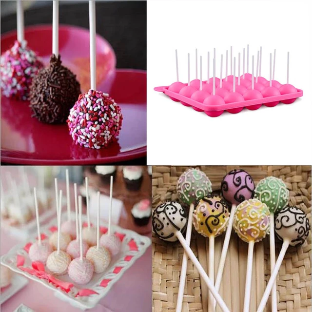 20Holes Silicone Round Lollipop Mold Spherical Chocolate Moulds