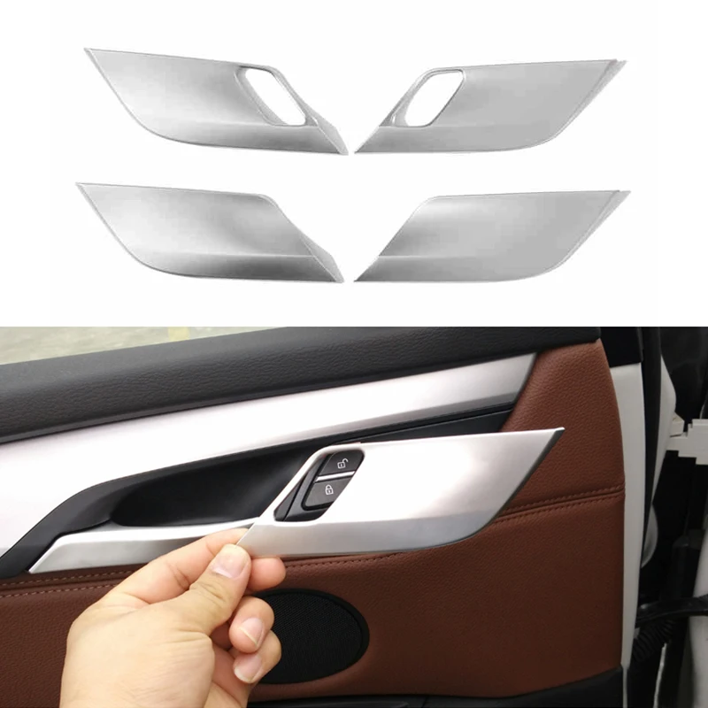 4x Chrome Door Window Lock Switch Cover Trim For BMW X5 F15 F85 2014