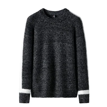 

Sweater Male 2019 Casual O-Neck Men's Pullover Autumn Winter Pullover Men Knitted Sweater Men Burgundy Blue Black Pullover Men