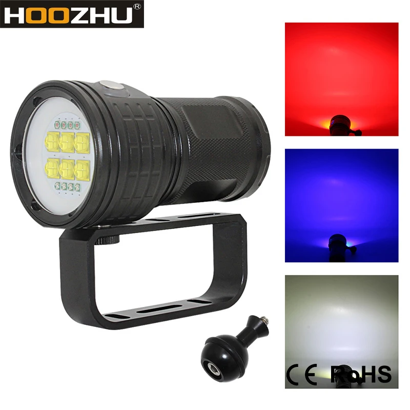 

Underwater 50m diving photography video Flashlight waterproof Tactical Diving Torch with Blue/Red and white Light D007