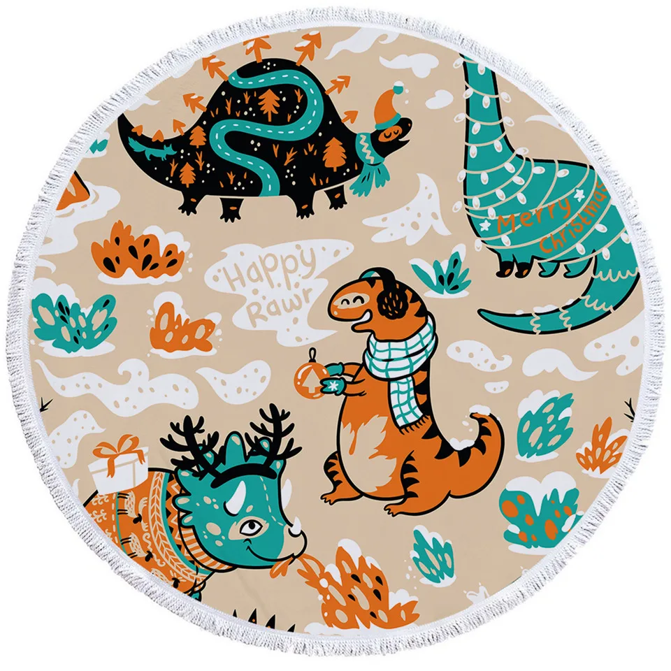 010 - Towel Постельное белье Outlet динозавр круглый пляжное полотенце Jurassic гобелен дети мультфильм карта мира микрофибра Большое банное полотенце для взрослых 150 см - Цвет: 010 - Towel