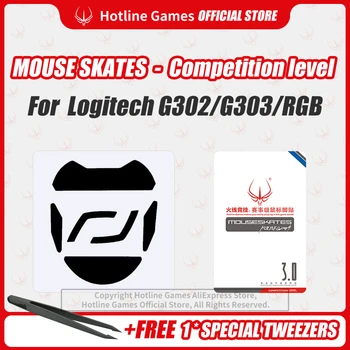 

Hotline Games 3.0 Competition Level Mouse Skates Mouse Feet Pad Replacement Feet for Logitech G303 Mouse 0.28mm/0.6mm Thickness