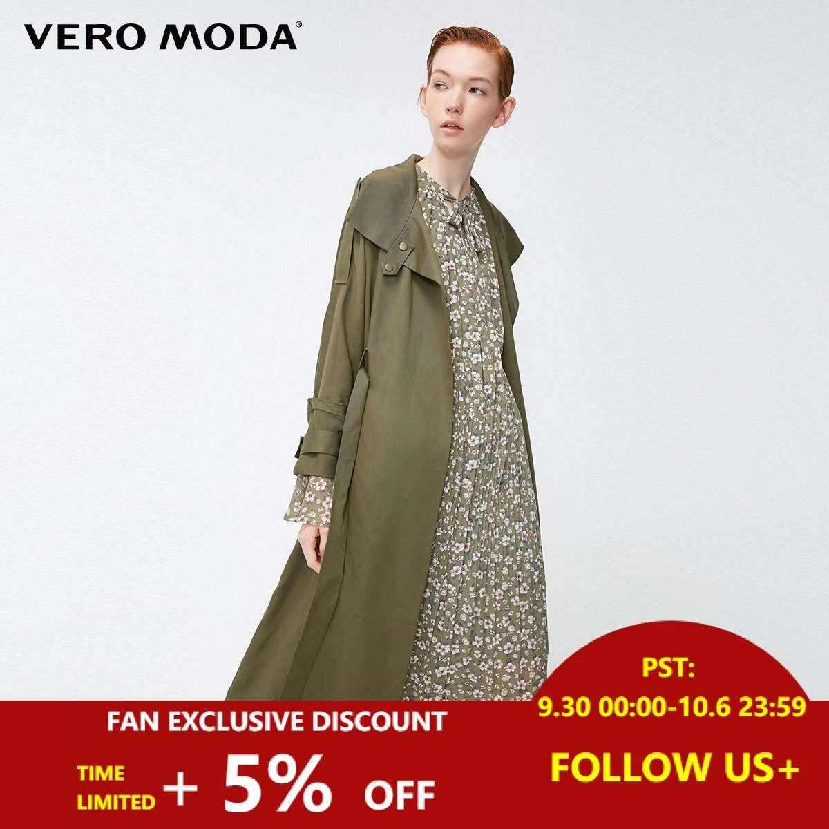 

Vero Moda 2019 New Arrivals Women's Drop-shoulder Lace-up Mid-length Wind Coat Trench Coat | 318321544
