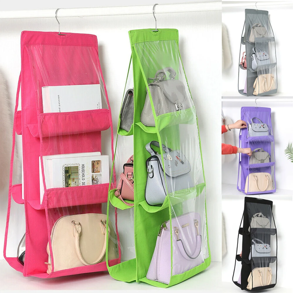 6 Shelves Handbag Organizer With Hook Hanger