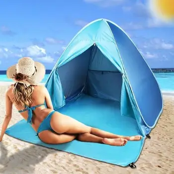 

Beach Tent With Curtain165x150x110cm Sunshade Prevent FoldingPortable Automatic Windproof Quick Waterproof Uv Outdoor Tent I2B3