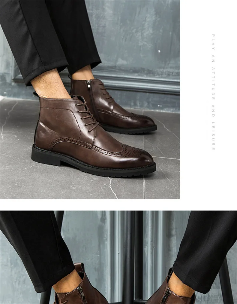38-48 ботинки Bullock Мужская Нескользящая теплая удобная зимняя обувь для мужчин#810