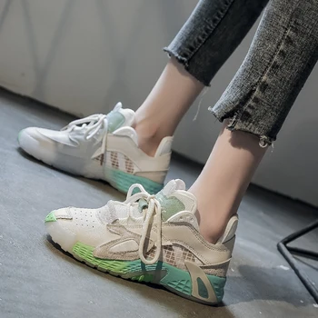 

Thick bottom contrast color dad shoes breathable wear-resistant sports casual shoes 2020 spring and summer Z541