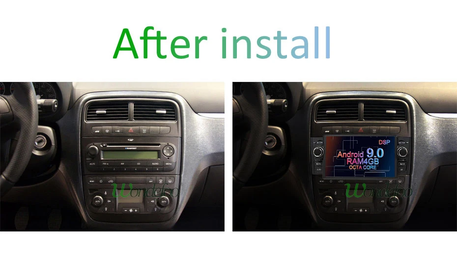 Excellent 4G 64G DSP Android 9.0 CAR DVD PLAYER For Fiat Grande Punto Linea 2007-2012 gps navigation multimedia radio screen 5