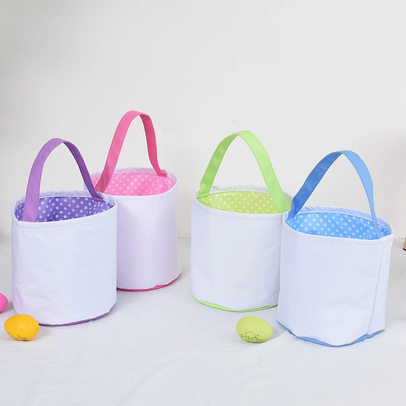 10pcs Easter Bucket Wholesale Canvas Tote Bag for Candy Toys Blank