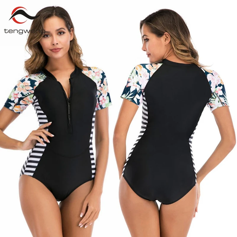 2020 Цветочная расцветка для офиса сексуальное Полосатый Цельный купальник пляжа