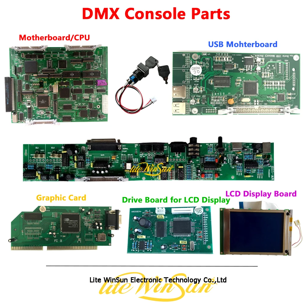 DMX Controller Repair Parts Accessories Mainboard Mother Board Screen USB Board DMX Output Board 2010 DMX Console