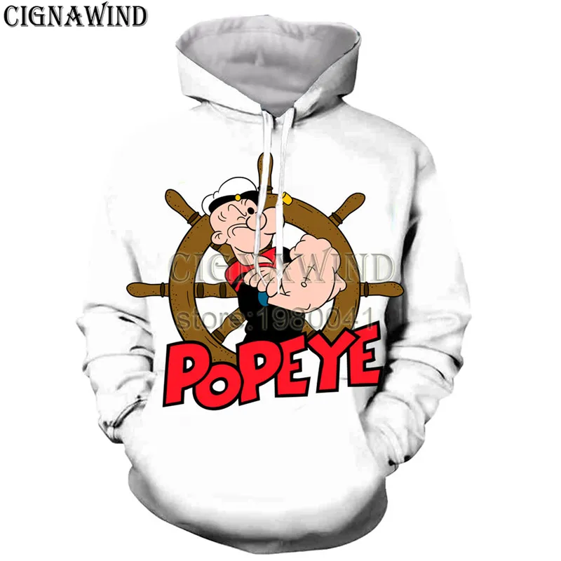 Мода мультфильм аниме Popeye толстовки 3D печатных MenWomen спортивные костюмы новые Harajuku толстовки хип хоп мультфильм толстовка уличная