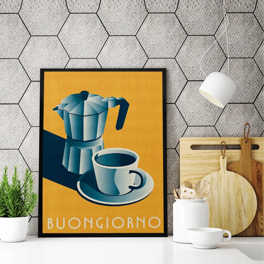 Good Morning Starts with Coffee Cafe and Coffee Canvas Art Print for Wall Decor 