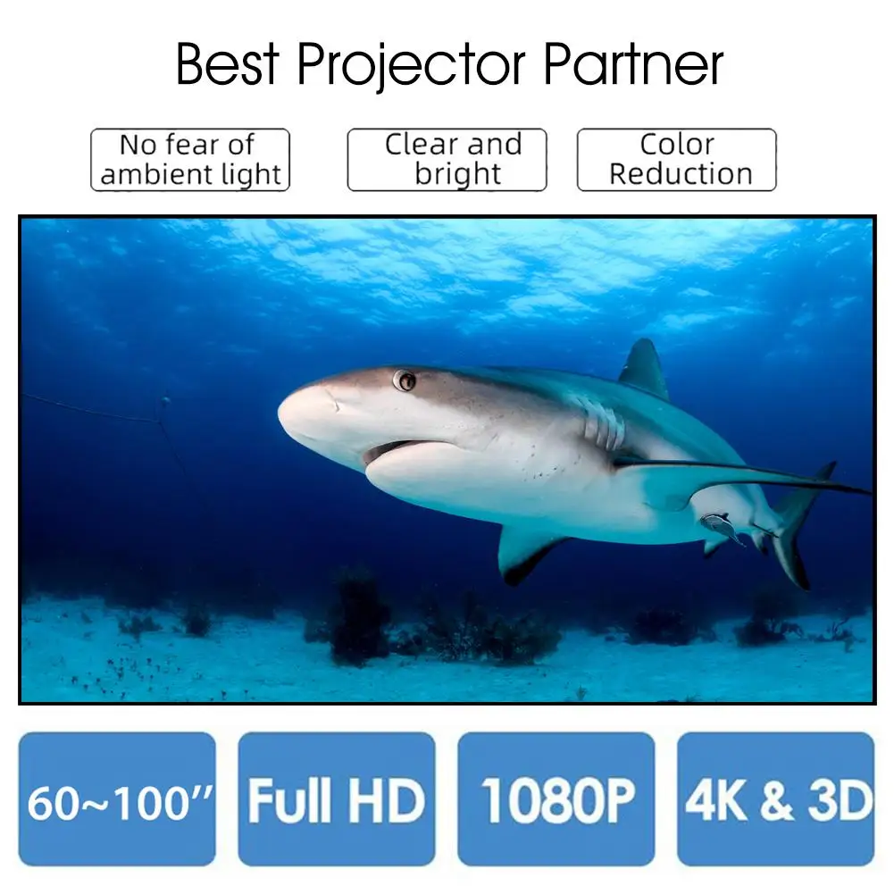 

Portable Projector Screen 60 72 84 Inch 4:3 HD Foldable Anti-Crease Projection Movies Screen For Home Theater Outdoor