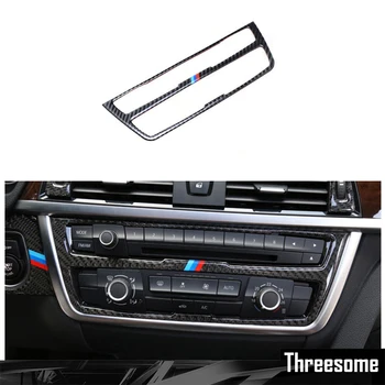 

Carbon Fiber AC CD Control Decor Cover Trim Interior Moulding Car Styling Sticker For BMW F30 F34 320i 3 Series