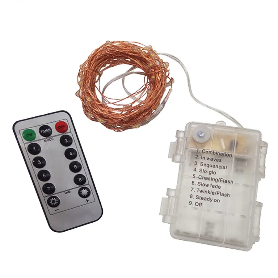100 LED 10M LED String Light Remote Control ChristmasWeddingPartyFestival Decoration Lights Waterproof Holiday LED Lighting (6)
