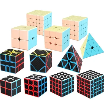 Moyu Meilong 3x3x3 4x4x4 Professional Magic Cube Carbon Fiber Sticker Speed Cube Square Puzzle Educational Toys for Children 1