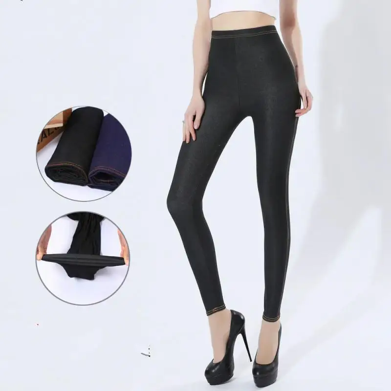 

Imitation cowboy Large Size High elasticity Hot Womens Nine pants Leggings Clothes Spring and autumn High Quality pants 5XL