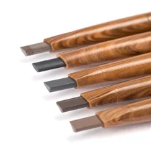 Водостойкие карандаши для макияжа бровей, стойкие пигменты серого, черного, коричневого цвета, ручка для бровей с кисточкой, карандаш для бровей с текстурой древесины