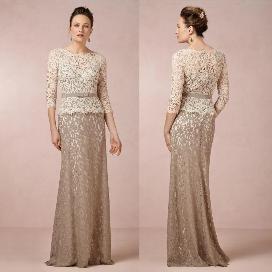 Elegant 2019 Moeder Van De Bruid Jurken Mermaid 3/4 Mouwen Kant Sash Plus Size Bruidegom Lange Moeder Jurken Voor Bruiloft Elegant 2019 Moeder Van De Bruid Jurken Mermaid 3/4 Mouwen Kant Sash Plus Size Bruidegom Lange Moeder Jurken Voor Bruiloft