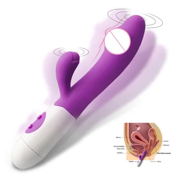 G Spot Dildo Rabbit Vibrator for Women Dual Vibration Silicone Waterproof Female Vagina Clitoris Anal Massager Sex Toys Shop 2