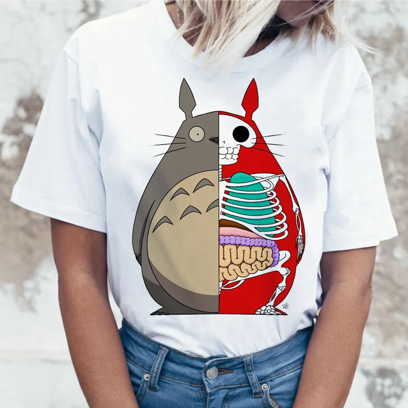 Totoro футболка Женская Топ Футболка студия Ghibli kawaii 90s Графический harajuku Miyazaki Hayao женская мода