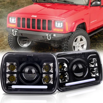 

5x7 Headlight 7x6 Led Sealed Beam Headlamp with High Low Beam 1 Set for-Jeep-Wrangler YJ Cherokee XJ H5054 H6054LL 6052 6053