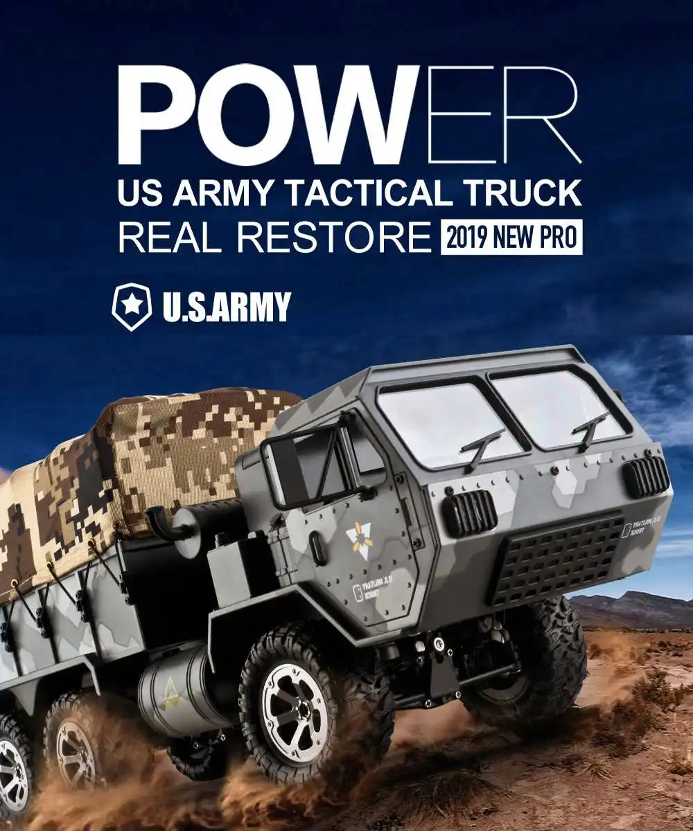 Eachine EAT01 1/16 2,4G 6WD RC автомобиль дорожный рок пропорциональный контроль армии США военный внедорожный грузовик RTR с несколькими батареями