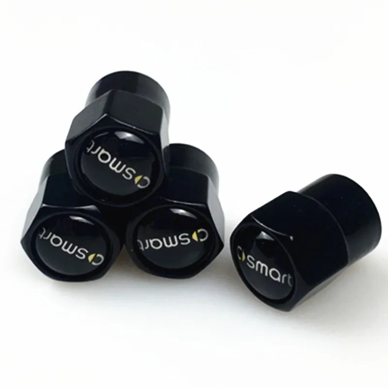 

4pcs Car Wheel Tire Parts Valve Stem Caps Cover For Smart Logo Forspeed Forfour Fortwo Car Accessories Car-Styling Car Emblems