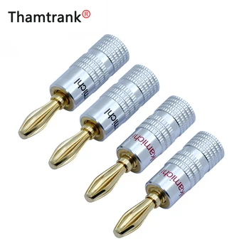 

100pcs/lot Banana Plug Connectors 24K Gold Plated Speaker 4MM Banana Male Plug Wire Connector Audio Adapter