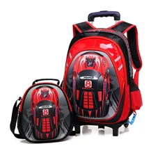 3D школьные ранцы на колеса тележки школьные рюкзаки на колесиках рюкзак детские школьные рюкзаки для мальчиков детей дорожные сумки
