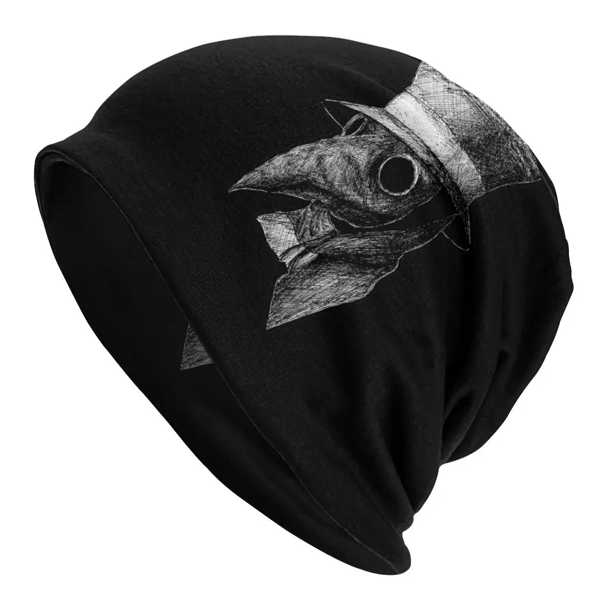 

Plague Doctor Raven Bonnet Hat Goth Street Skullies Beanies Hats Streetwear Oversized for Men Women Knit Hat Warm Unisex Caps