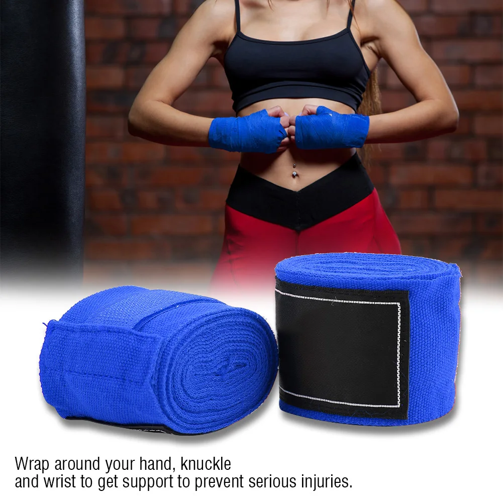 2Pcs 2.5m Cotton Bandage Boxing Wrist Bandage Hand Wrap Combat Protect Boxing Kickboxing Muay