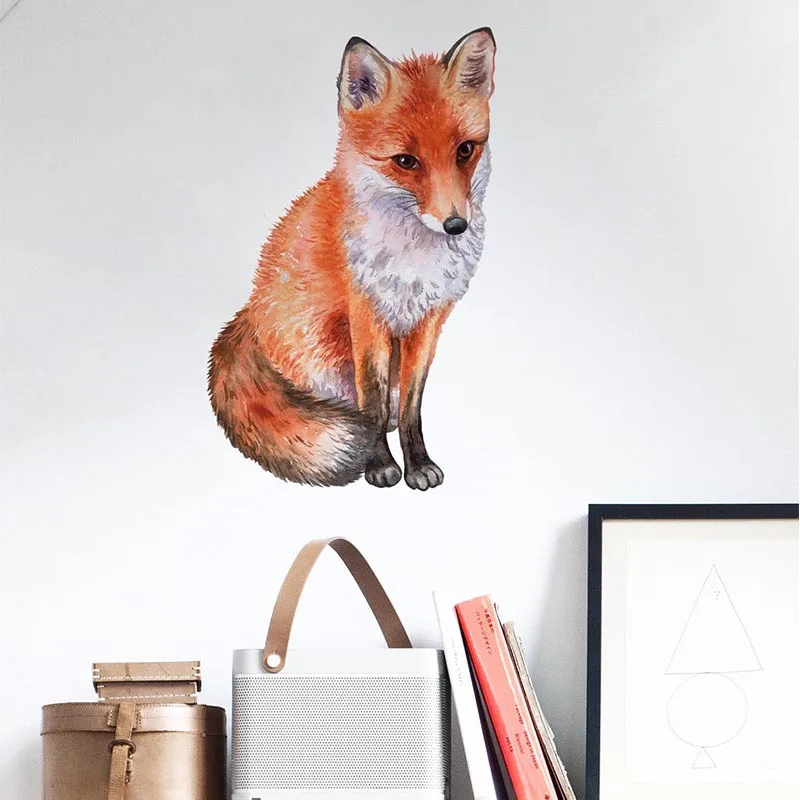 Decals Stickers Wallpaper-Art Living-Room-Decor Hand-Drawn Animals Self-Adhesive Creative