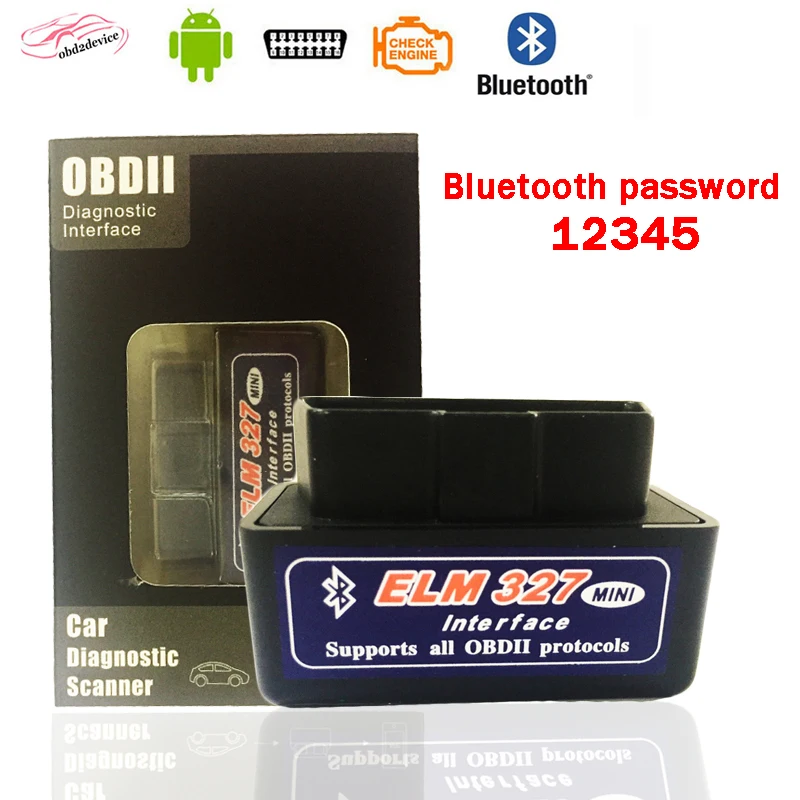 Мини elm327 считыватель кодов V2.1 автомобильный инструмент Bluetooth Функция OBD2 автомобильный диагностический инструмент ELM 327 Bluetooth 4,0 для Android/Symbian - Цвет: black elm 372 BOX