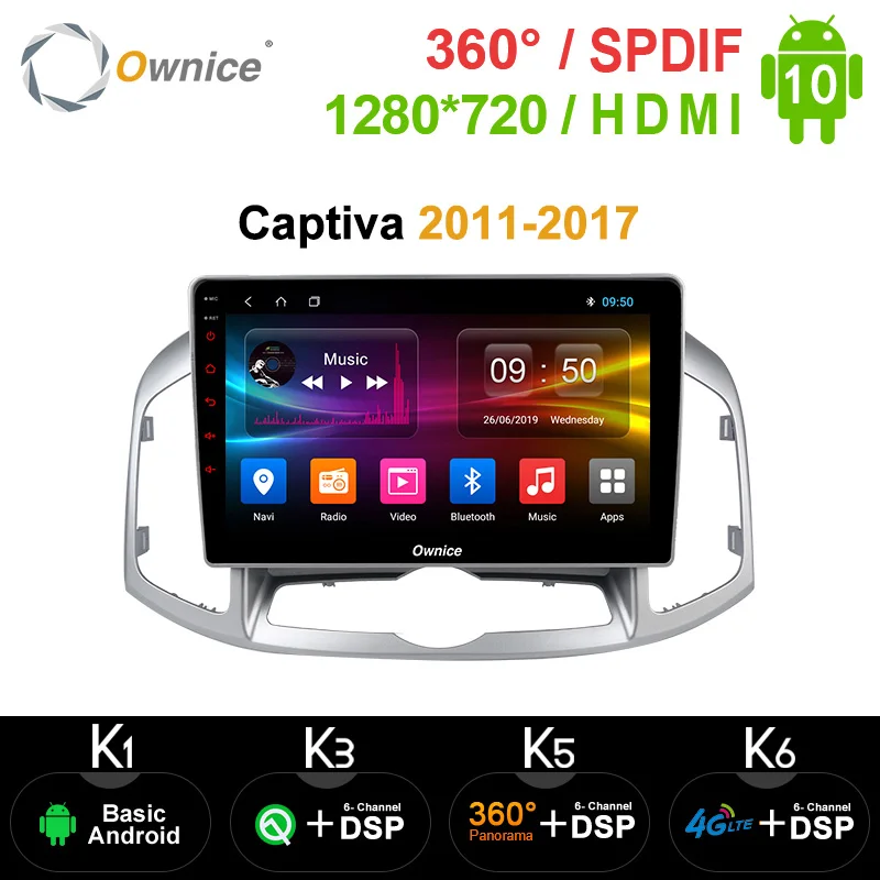 Ownice Android 10 0 8 ядерный Автомобильный DVD стерео k3 k6 для Chevrolet Captiva 2011 2017 радио GPS Navi