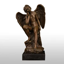 ATLIE бронзовые статуи мышление Купидон Римский миф бог любви скульптура Статуэтка Свадебный декор подарки