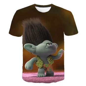 

2020 movie children's cartoon troll printing funny T-shirt children's summer T-shirt boys/girls short-sleeved clothes casual bab