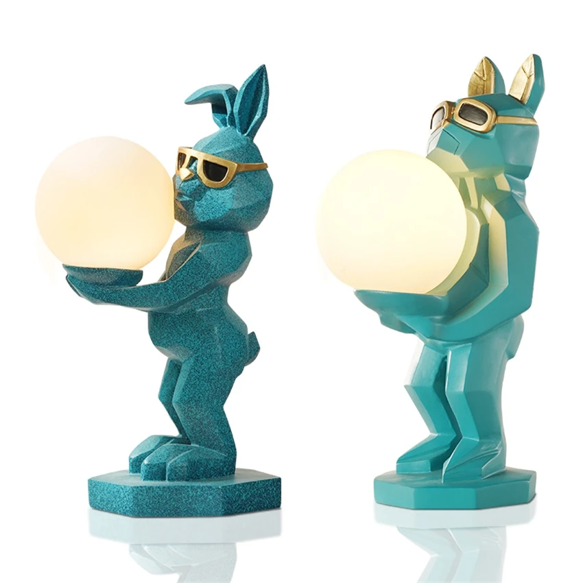 

Nordic Standing Indifferent Dog Resin Table Lamp Luxury Children's Study Desk Lamp Bedroom Bedside Unique Decorative Table Light
