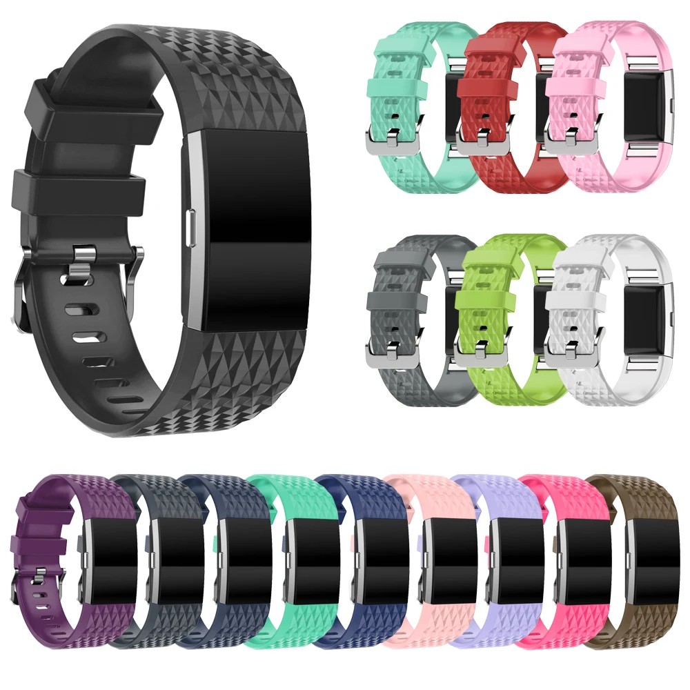 

For Fitbit Charge 2 Strap 3D Diamond Pattern TPU Smart Watch Strap Watchband Replacement Watch Band For Fitbit Charge 2 Bracelet